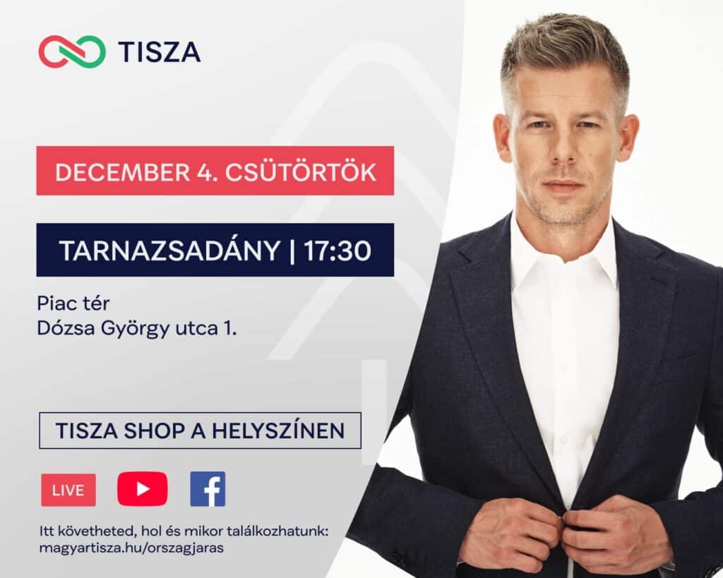 Világos, profi férfi üzletember fotó, hirdetéssel a Tisza-tó rendezvényéről.
