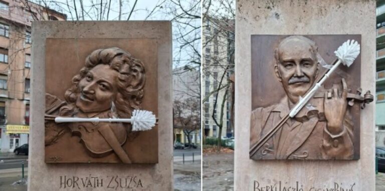 1. Szobor portrék magyar zeneszerzőkről és zenefigurákról, hangszerrel.