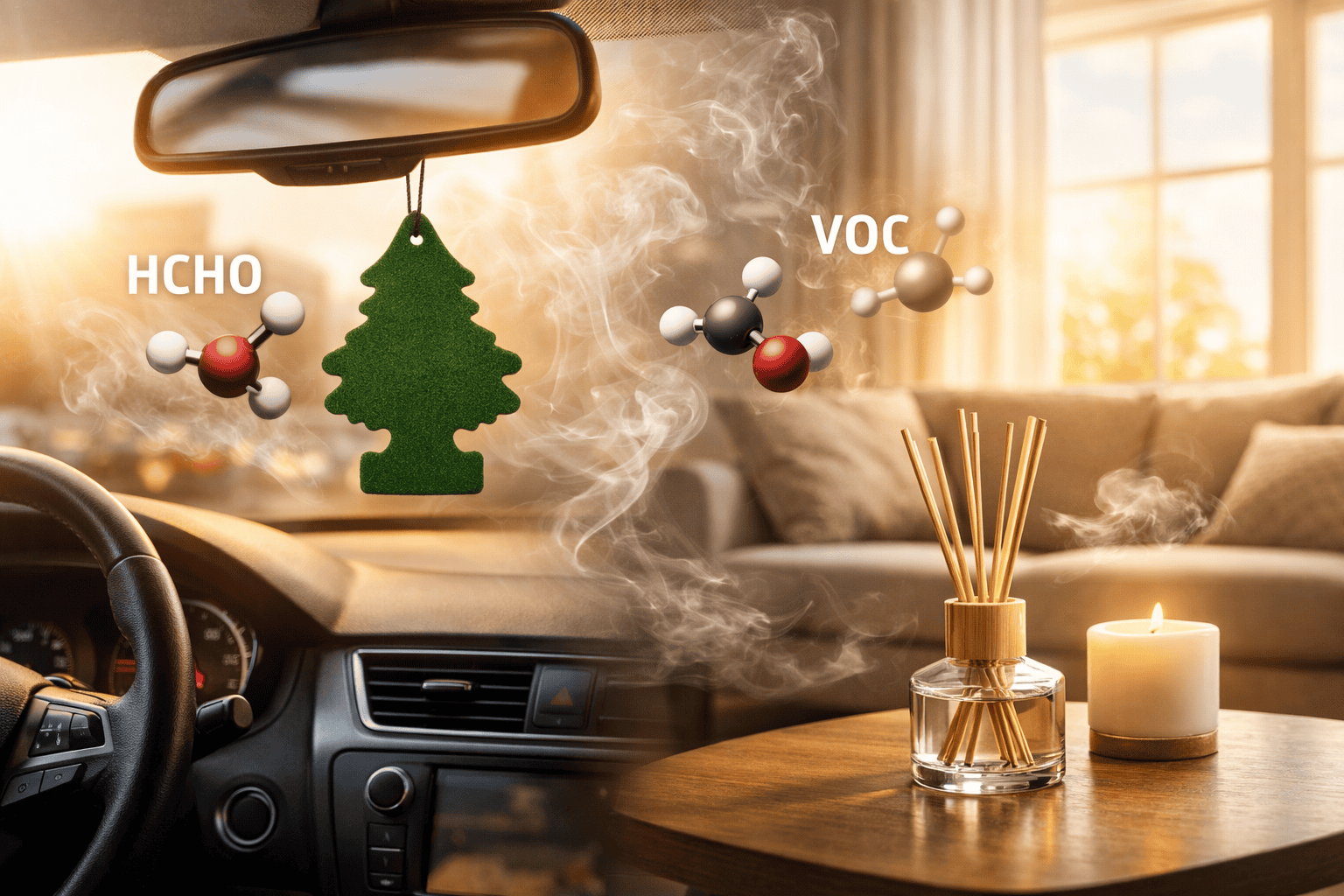 Illatosítók és vegyszerek hatása a beltéri levegőben.