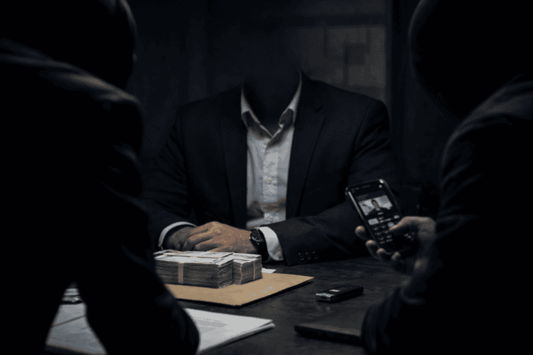 Egy titkosszolgálati ügynök készít felvételt egy kihallgatás során.